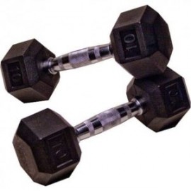 PAR MANCUERNAS HEXAGONALES AHULADAS DE 10 LBS