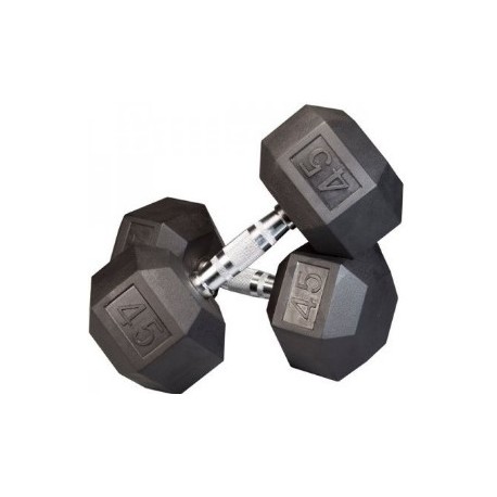 PAR MANCUERNAS HEXAGONALES AHULADAS DE 45 LBS