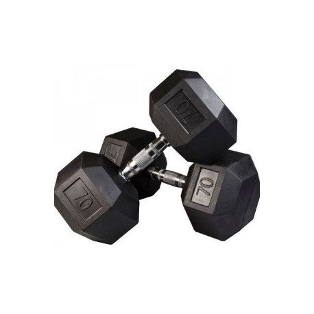 PAR MANCUERNAS HEXAGONALES AHULADAS DE 70 LBS