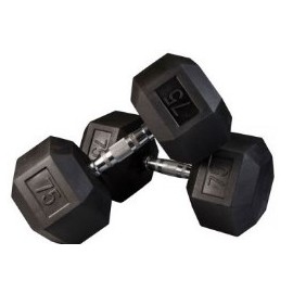 PAR MANCUERNAS HEXAGONALES AHULADAS DE 75 LBS