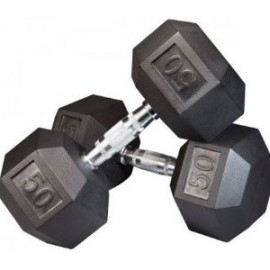 PAR MANCUERNAS HEXAGONALES AHULADAS DE 50 LBS