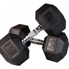 PAR MANCUERNAS HEXAGONALES AHULADAS DE 55 LBS