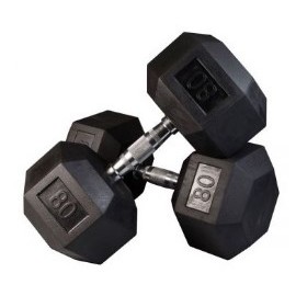 PAR MANCUERNAS HEXAGONALES AHULADAS DE 80 LBS