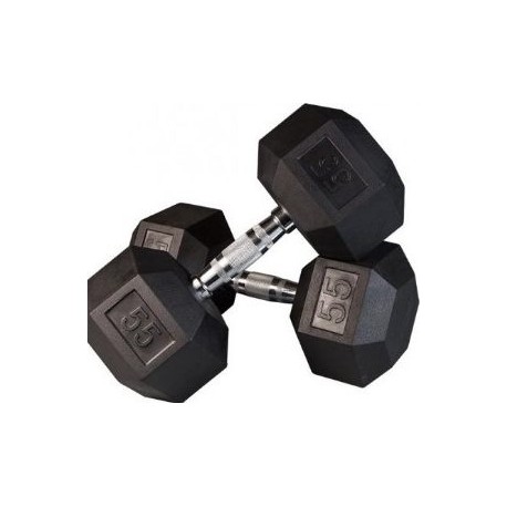 PAR MANCUERNAS HEXAGONALES AHULADAS DE 55 LBS