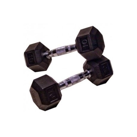 PAR MANCUERNAS HEXAGONALES AHULADAS DE 10 LBS