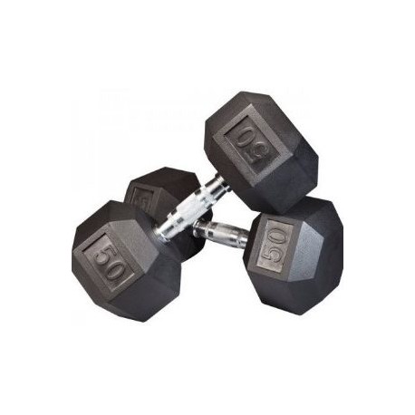 PAR MANCUERNAS HEXAGONALES AHULADAS DE 50 LBS