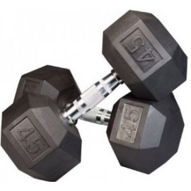 PAR MANCUERNAS HEXAGONALES AHULADAS DE 45 LBS