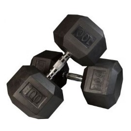 PAR MANCUERNAS HEXAGONALES AHULADAS DE 100 LBS