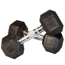 PAR MANCUERNAS HEXAGONALES AHULADAS DE 15 LBS